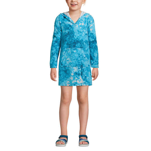 Kids Long Sleeve Hooded Front Pocket Terry Cloth Swimsuit Cover-Up XS - Picture 1 of 3